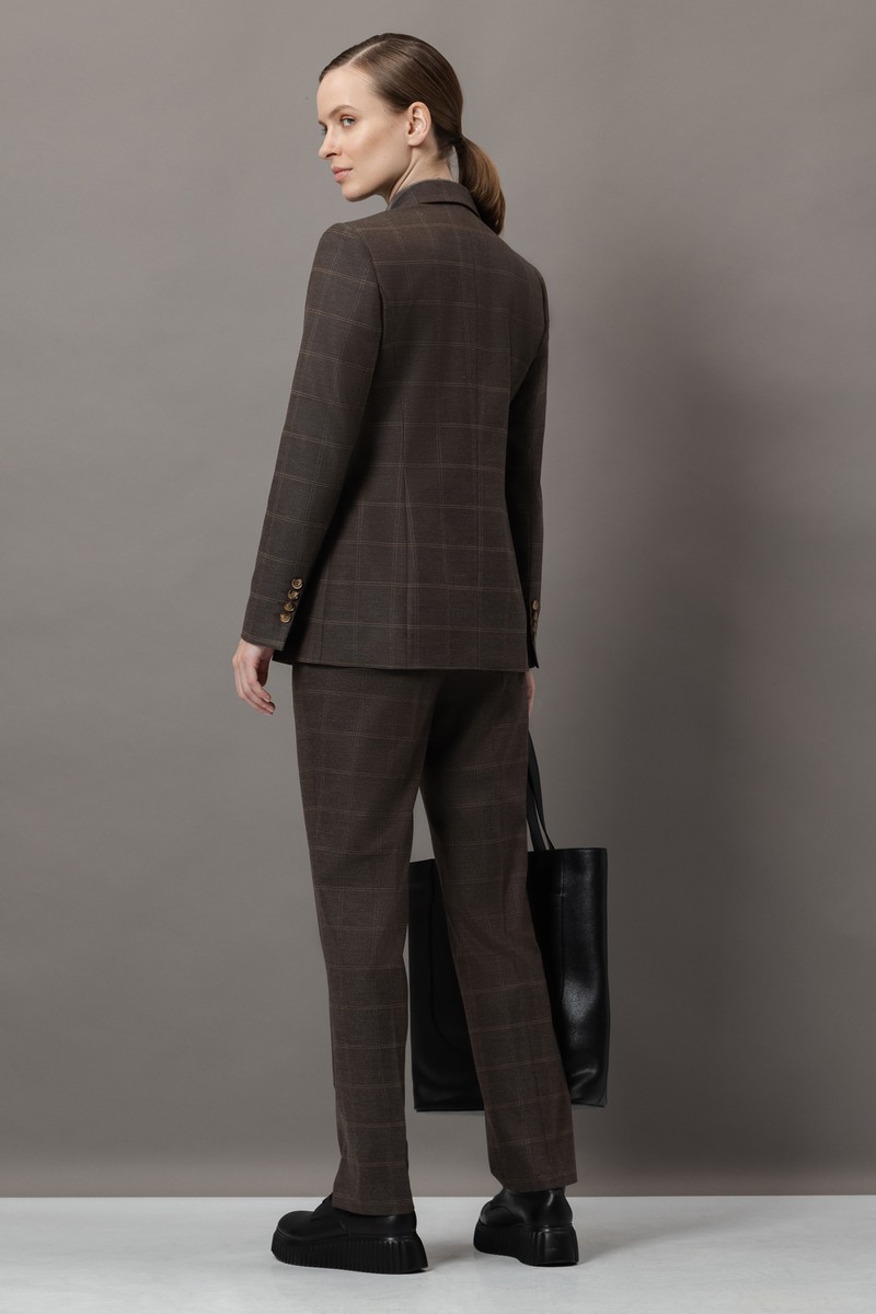 Однобортный жакет VASSA&Co, пол женский, цвет коричневый, фото №6