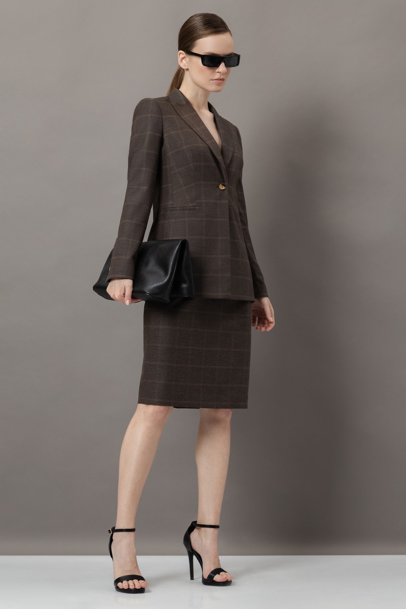 Однобортный жакет VASSA&Co, пол женский, цвет коричневый, фото №3