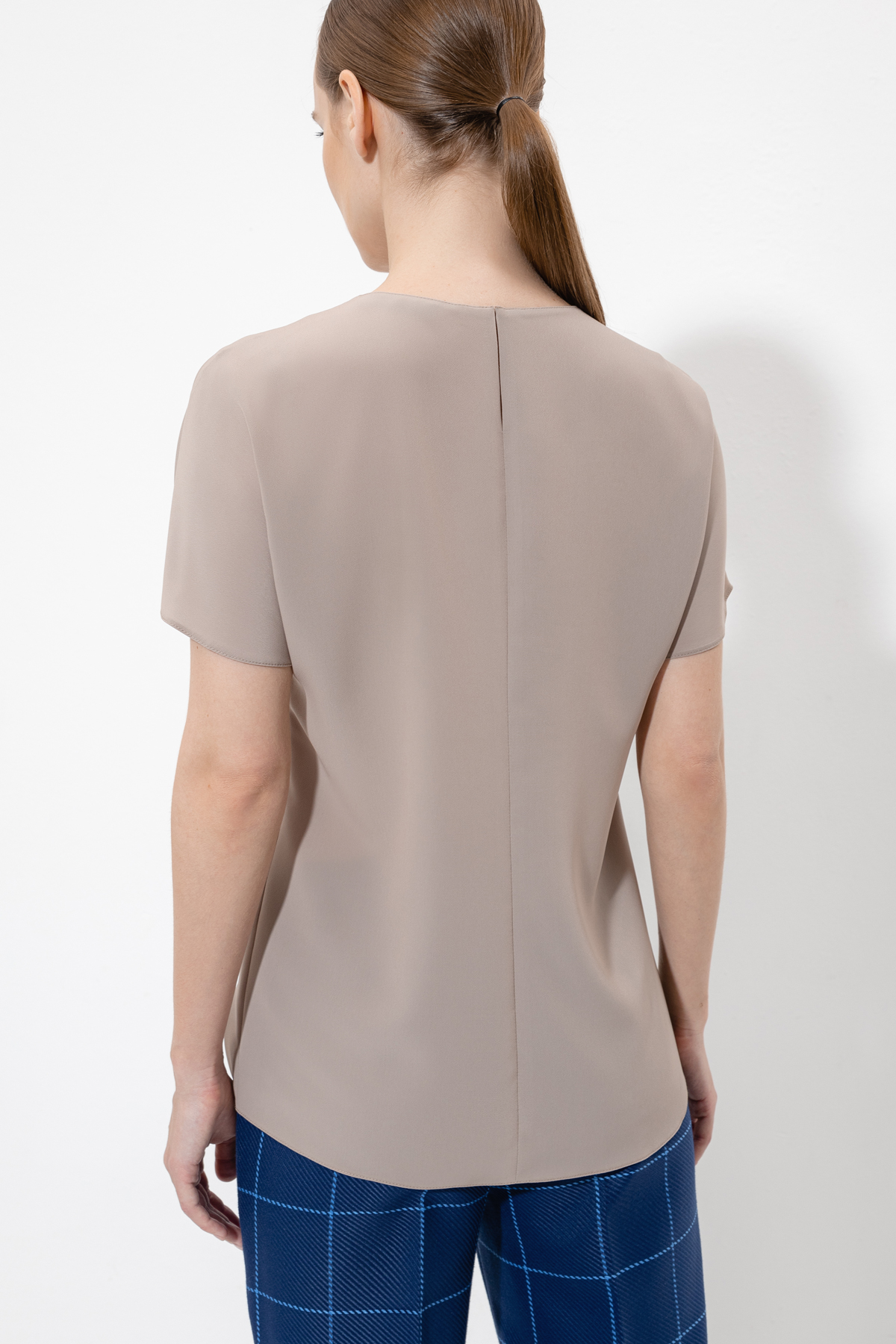 Базовая блузка , пол женский, цвет бежевый