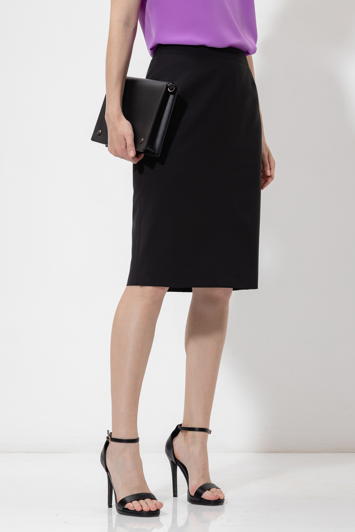 Юбка-карандаш VASSA&Co, пол женский, цвет черный