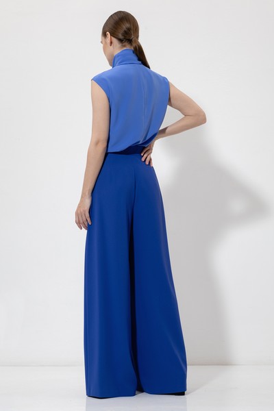 Брюки палаццо VASSA&Co, пол женский, цвет синий, фото №3