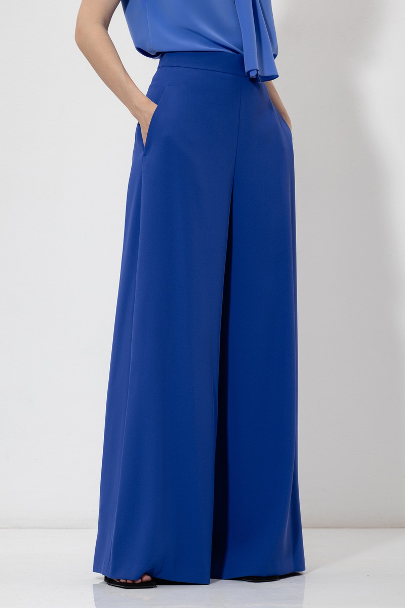 Брюки палаццо VASSA&Co, пол женский, цвет синий, фото №2
