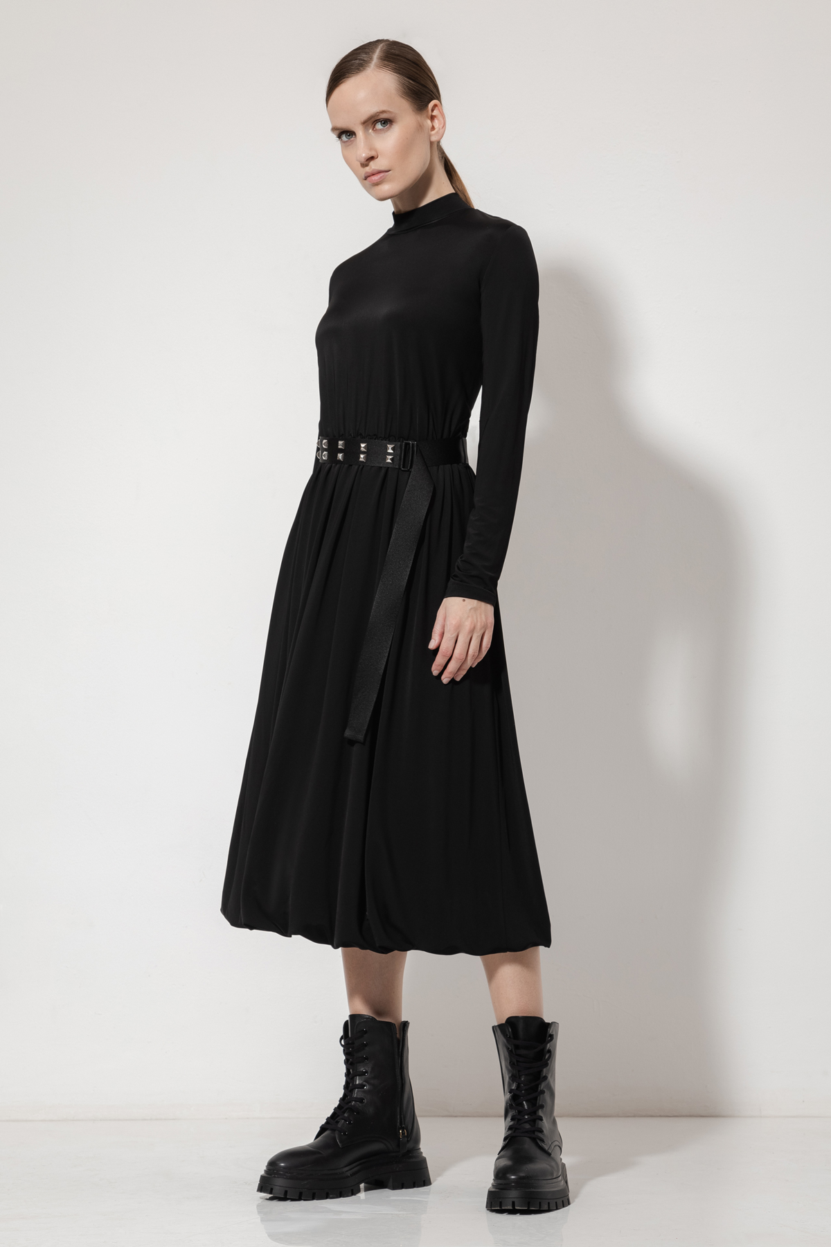 Платье-баллон VASSA&Co, пол женский, цвет черный