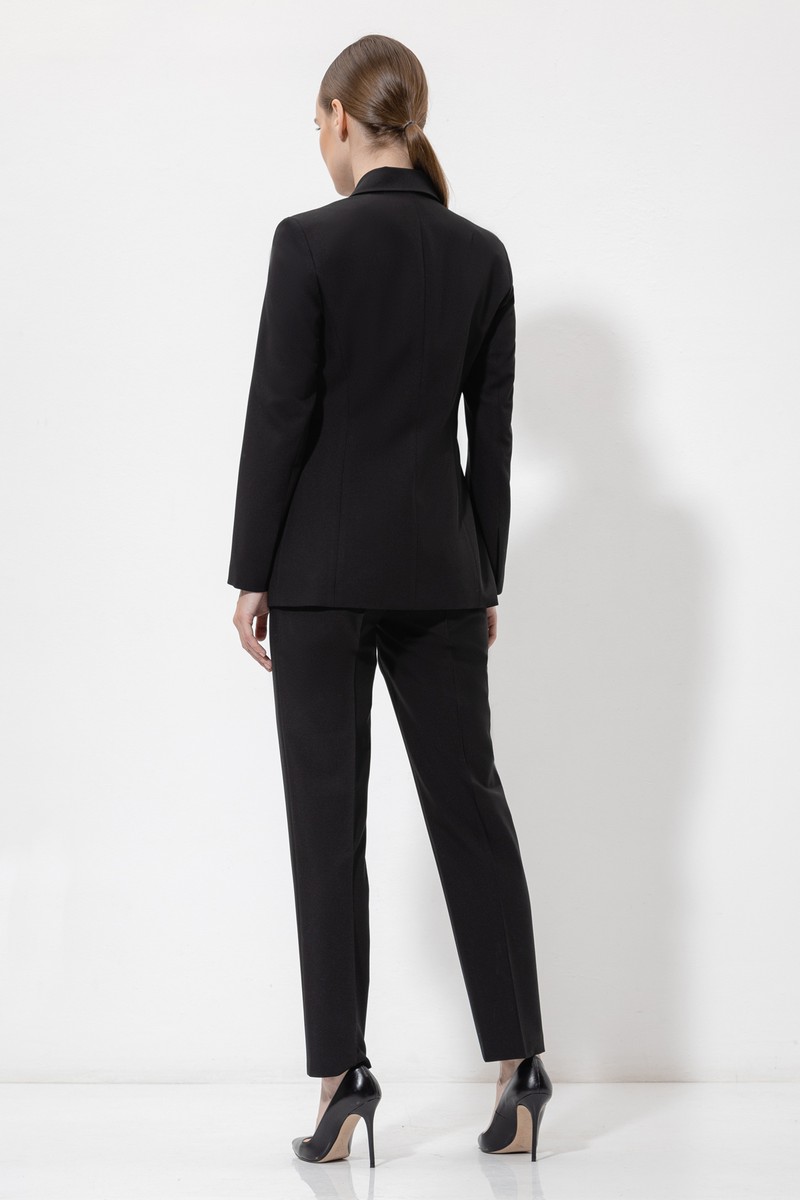 Однобортный жакет VASSA&Co, пол женский, цвет черный, фото №4
