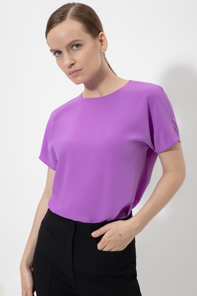 Блузка VASSA&Co, пол женский, цвет фиолетовый, фото №5