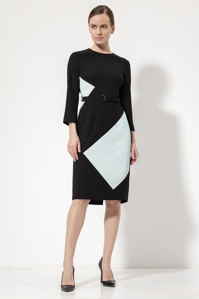 Платье с графичными деталями VASSA&Co, пол женский, цвет голубой, фото №3