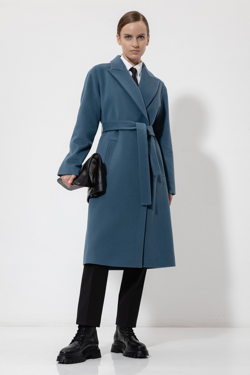 Пальто VASSA&Co, пол женский, цвет голубой, фото №3
