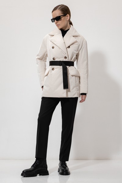 Куртка c контрастным поясом - стропой VASSA&Co, пол женский, цвет белый, фото №3