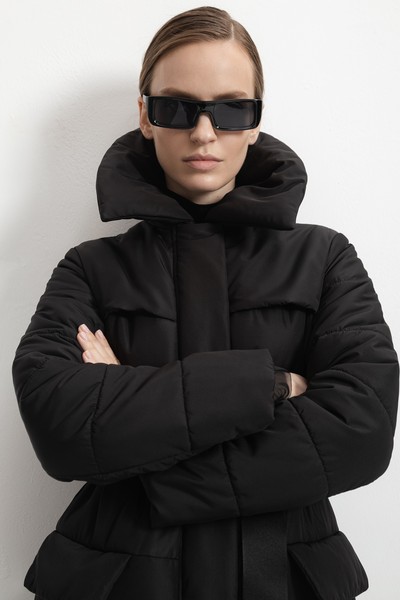 Пальто из плащевой ткани VASSA&Co, пол женский, цвет черный, фото №7