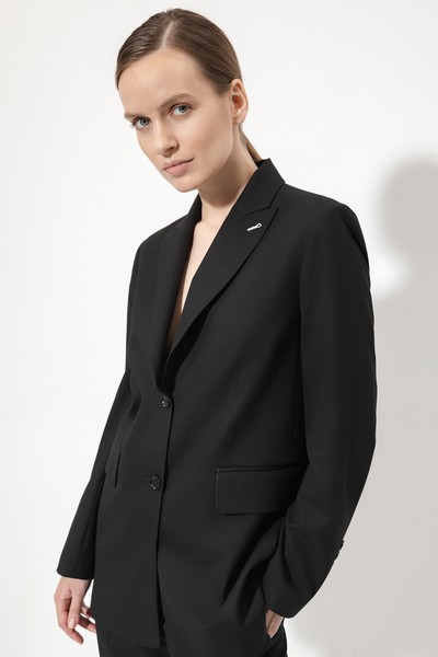 Базовый жакет с вышивкой VASSA&Co, пол женский, цвет черный, фото №5