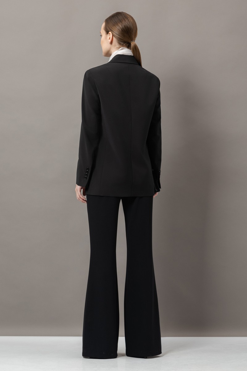 Жакет со съемным шарфом из шелка , пол женский, цвет черный, фото №6