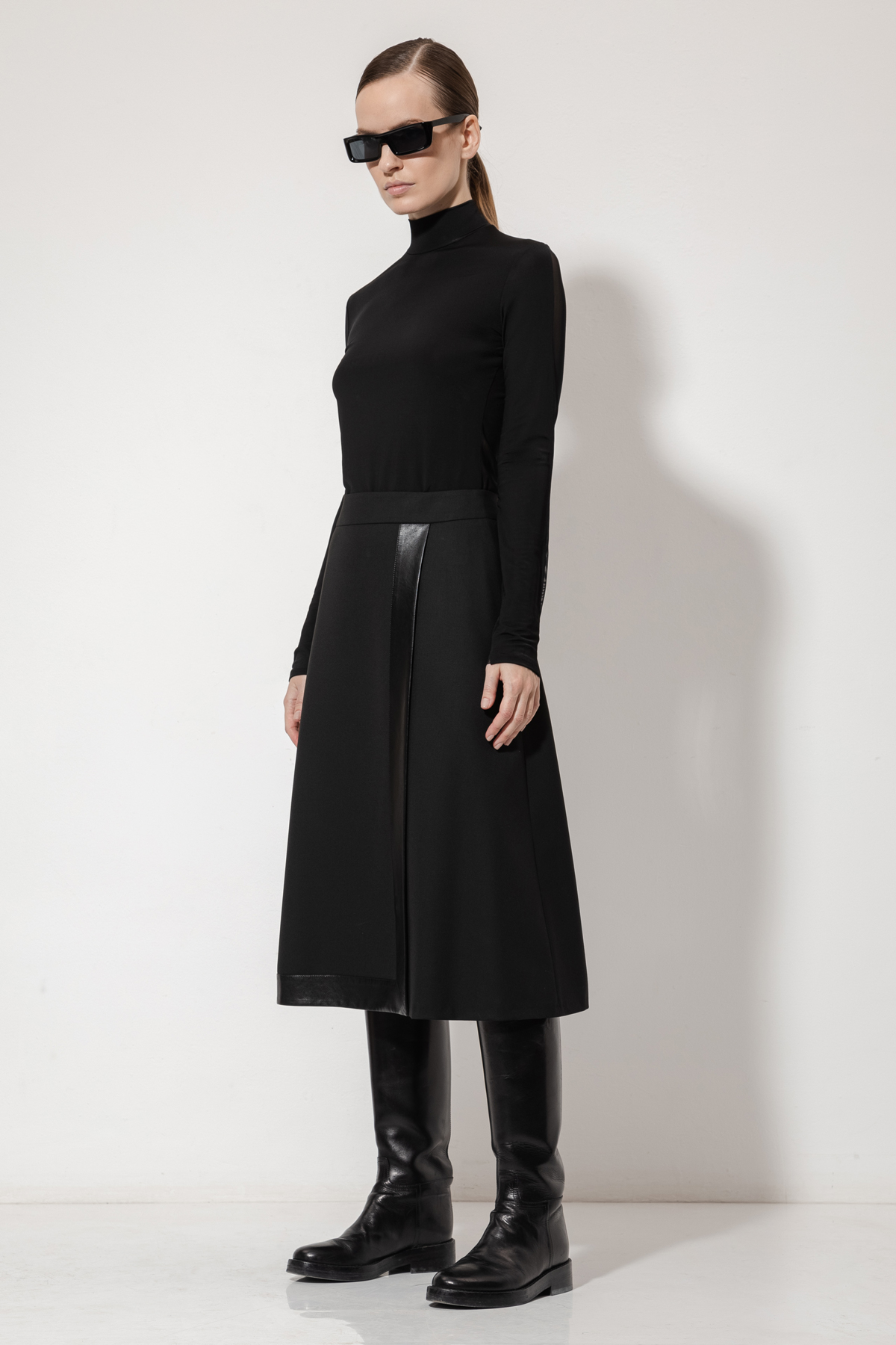 Юбка с имитацией запаха VASSA&Co, пол female, цвет black