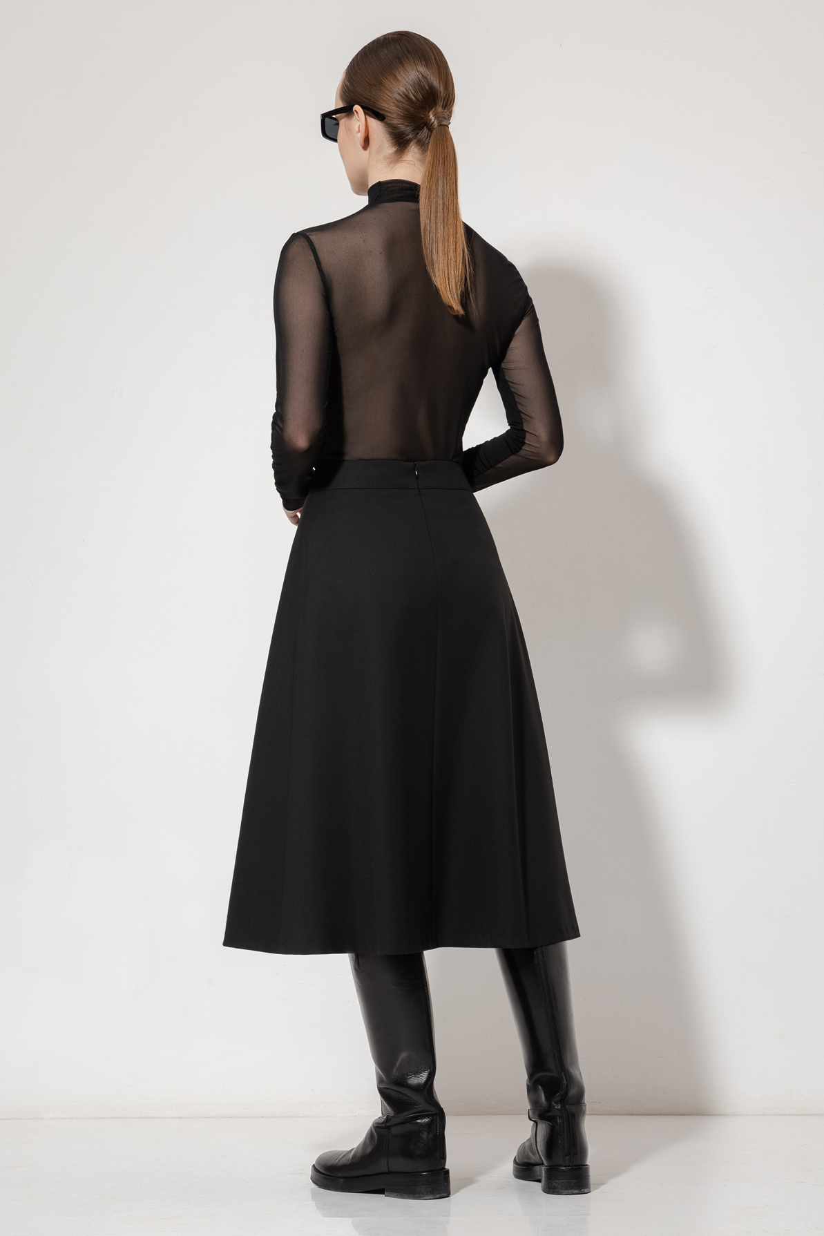 Юбка с имитацией запаха VASSA&Co, пол female, цвет black