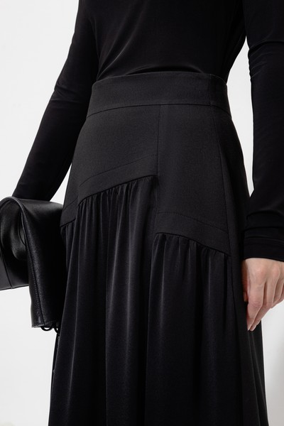 Юбка с асимметричной деталью VASSA&Co, пол женский, цвет черный, фото №6