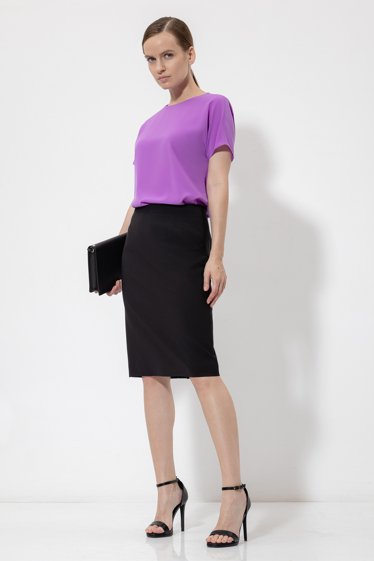 Юбка-карандаш VASSA&Co, пол женский, цвет черный