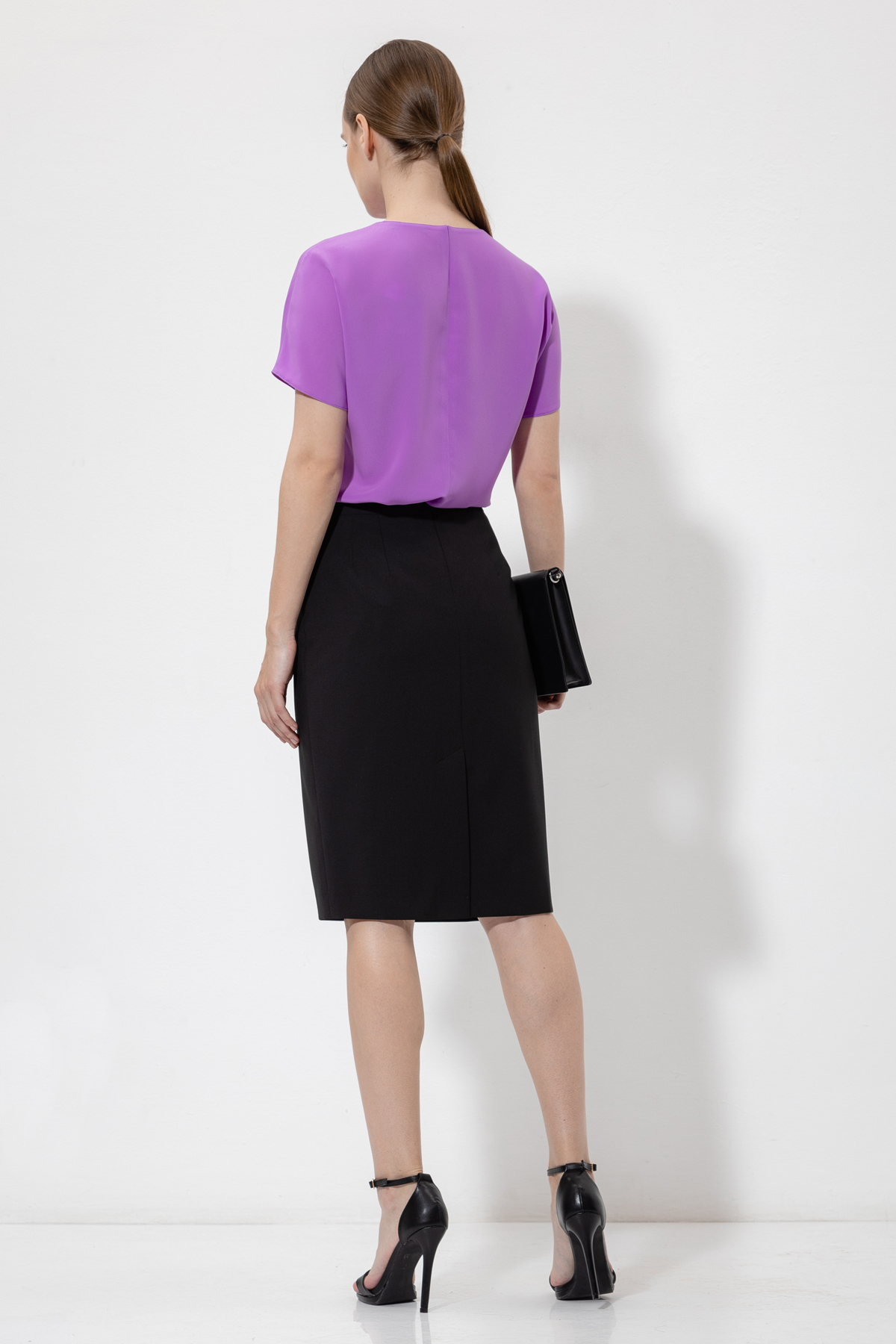 Юбка-карандаш VASSA&Co, пол женский, цвет черный