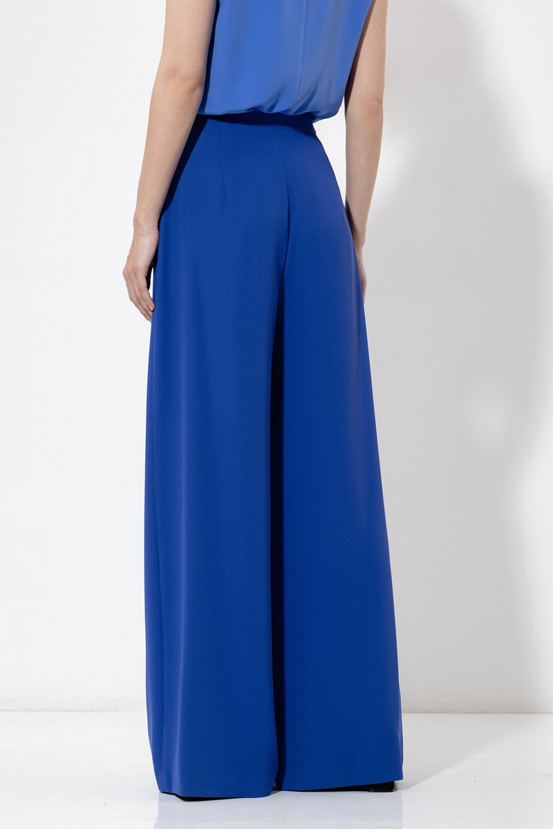 Брюки палаццо VASSA&Co, пол женский, цвет синий, фото №4
