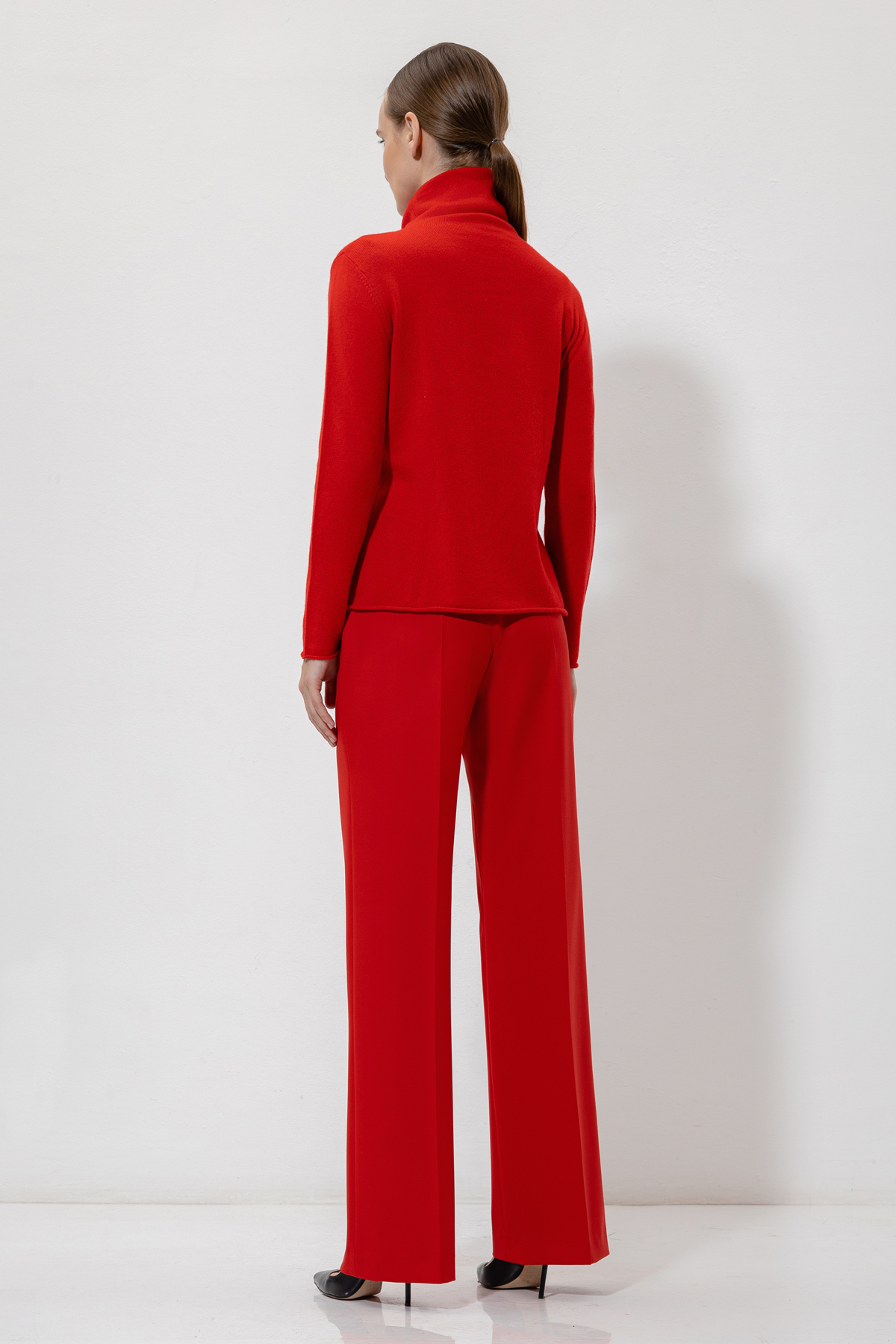 Водолазка свободного кроя из шерсти и кашемира VASSA&Co, пол female, цвет red