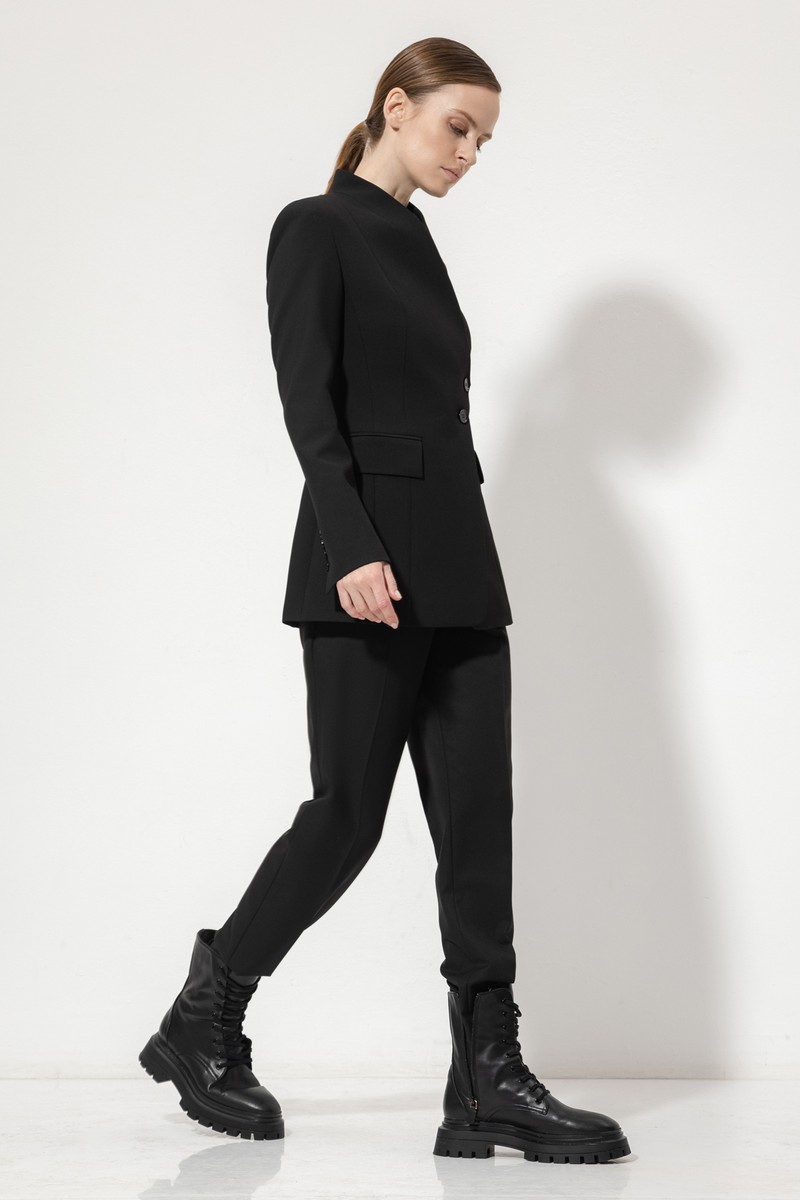 Жакет с асимметричными лацканами VASSA&Co, пол женский, цвет черный, фото №4