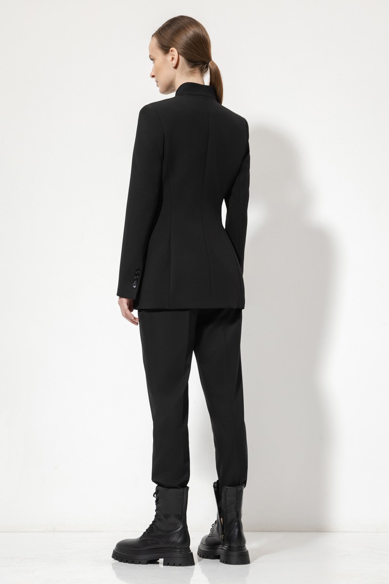 Жакет с асимметричными лацканами VASSA&Co, пол женский, цвет черный, фото №5