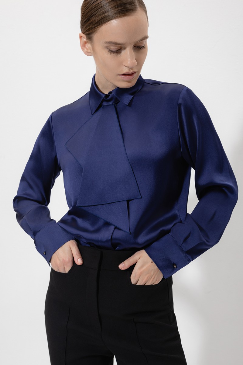 Blouse VASSA&Co, пол female, цвет синий, фото №3