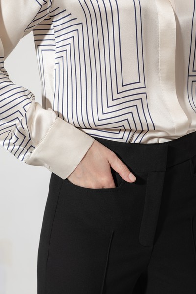 Брюки с застроченными стрелками VASSA&Co, пол женский, цвет черный, фото №6