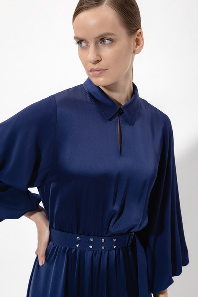 Платье VASSA&Co, пол женский, цвет синий, фото №2