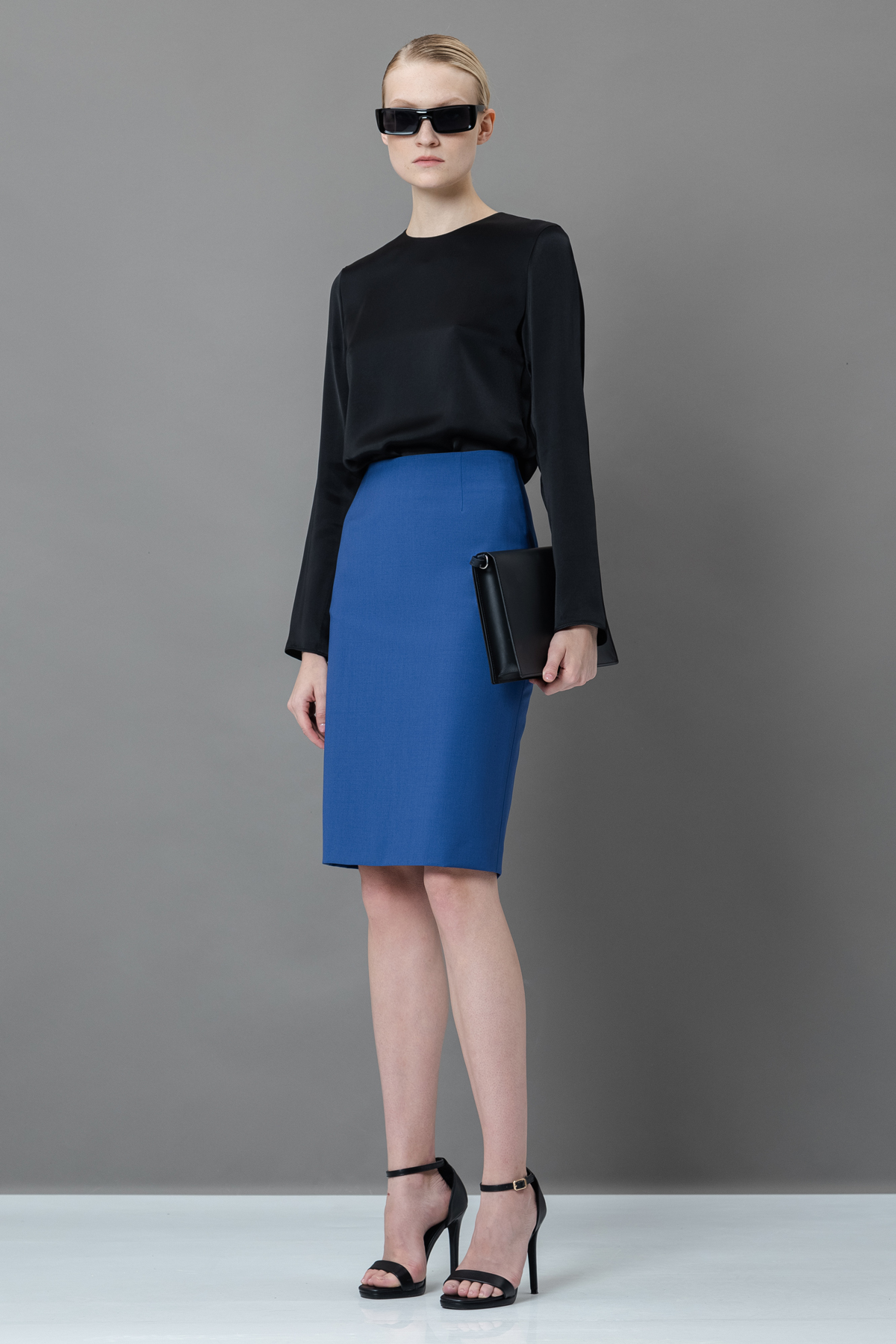 Юбка-карандаш VASSA&Co, пол женский, цвет синий