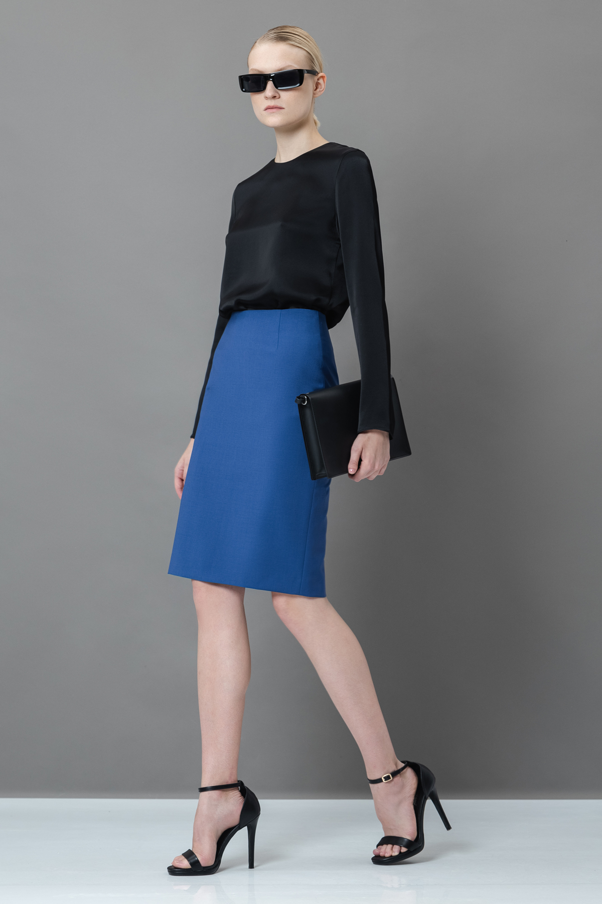 Юбка-карандаш VASSA&Co, пол женский, цвет синий