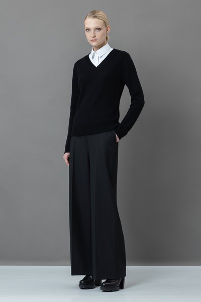 Джемпер со съемной манишкой VASSA&Co, пол женский, цвет черный, фото №3