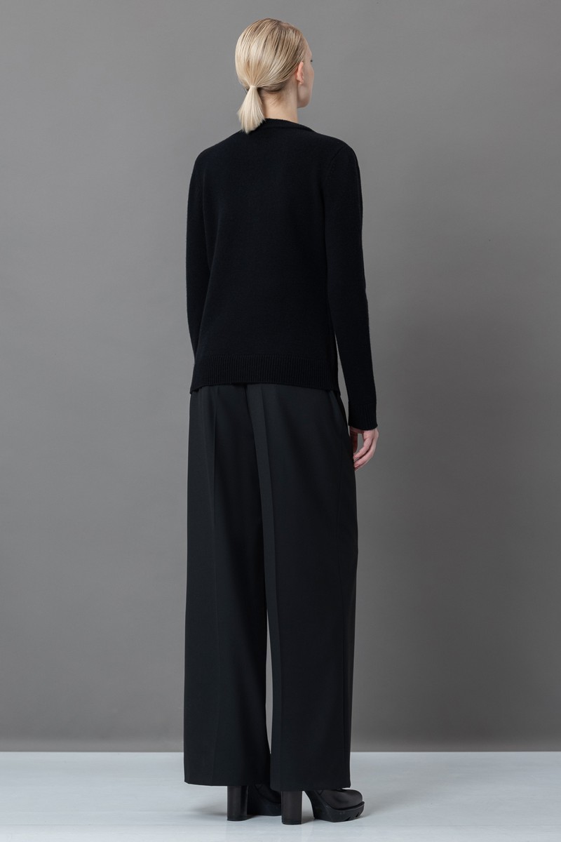 Джемпер со съемной манишкой VASSA&Co, пол женский, цвет черный, фото №5