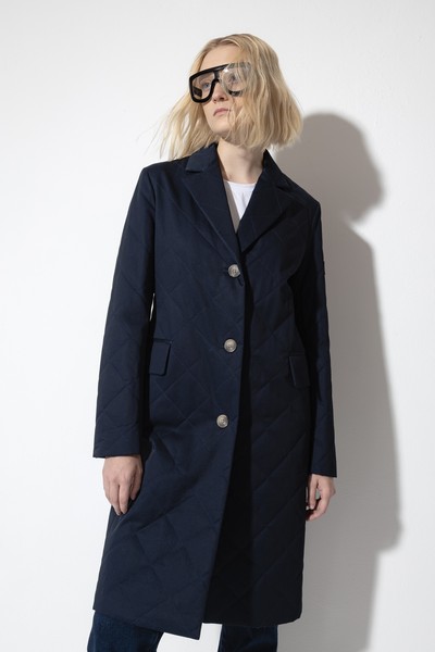 Стеганное пальто VASSA CODE, пол женский, цвет синий, фото №2