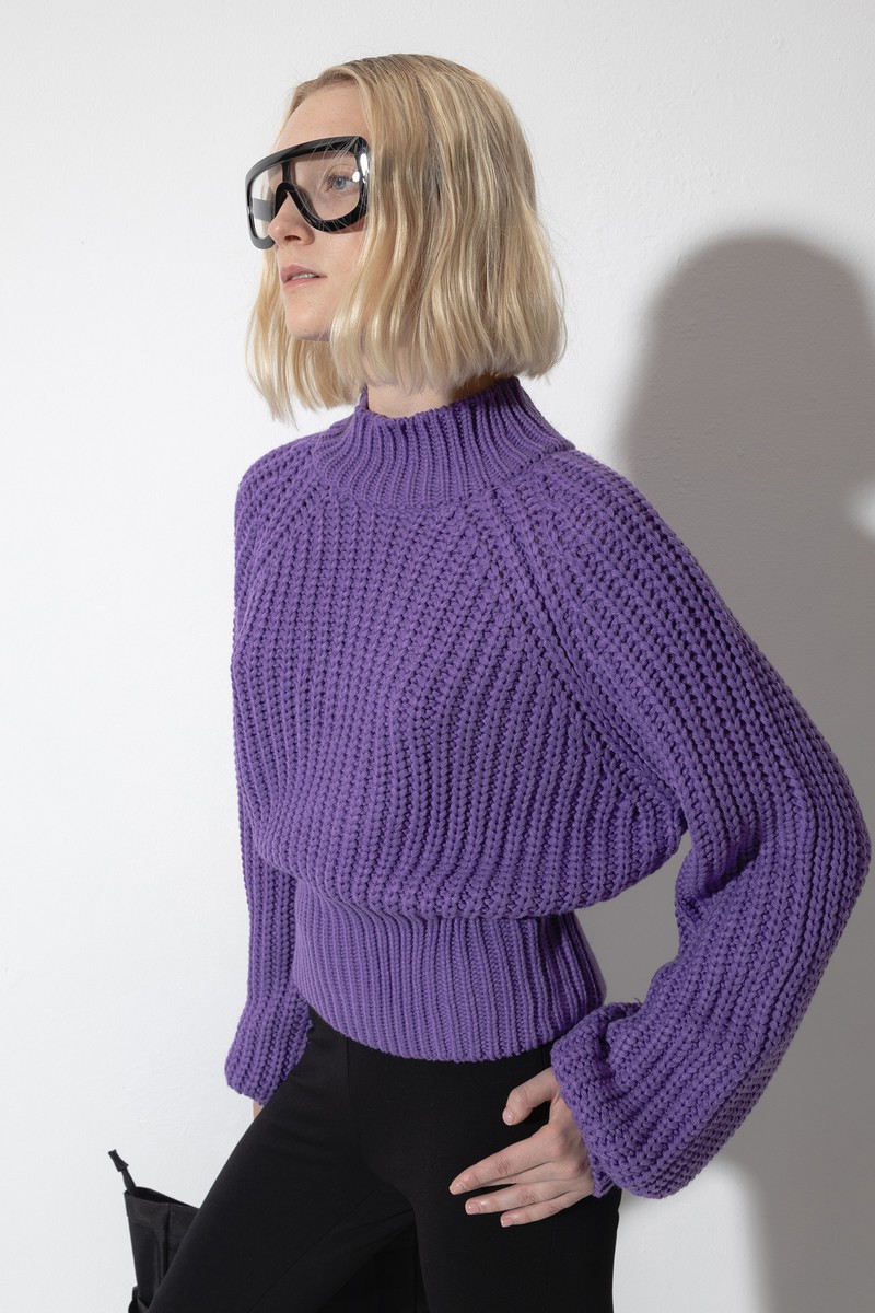 Джемпер крупной вязки VASSA CODE, пол женский, цвет фиолетовый, фото №2