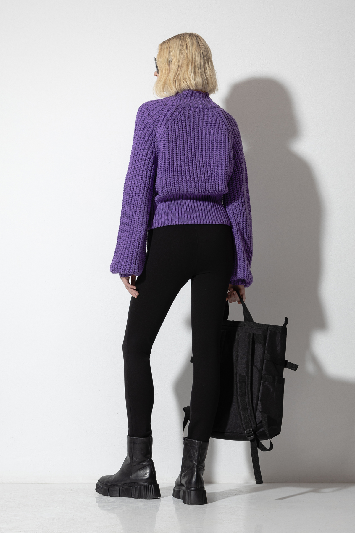 Джемпер крупной вязки VASSA CODE, пол женский, цвет фиолетовый