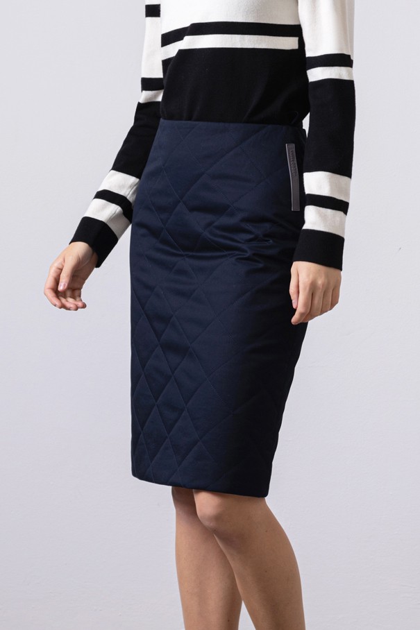 Стеганая юбка VASSA CODE, пол женский, цвет синий, фото №2