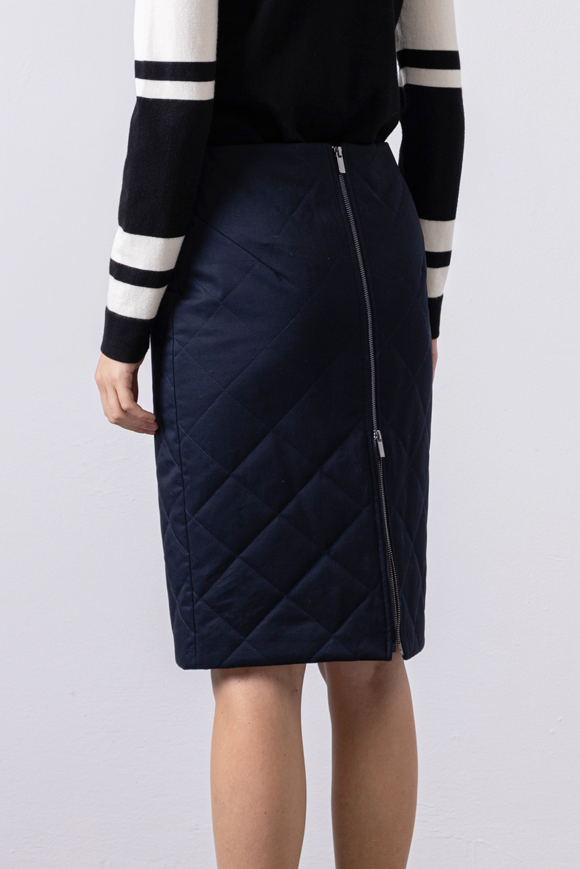 Стеганая юбка VASSA CODE, пол женский, цвет синий
