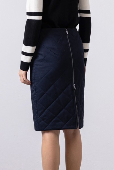 Стеганая юбка VASSA CODE, пол женский, цвет синий, фото №3