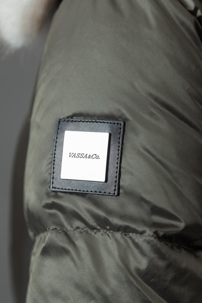 Пуховик со съемным воротником VASSA&Co, пол женский, цвет зеленый, фото №6