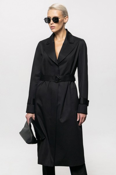 Плащ VASSA&Co, пол женский, цвет черный, фото №2