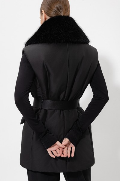 Жилет со съемным воротником VASSA&Co, пол женский, цвет черный, фото №5