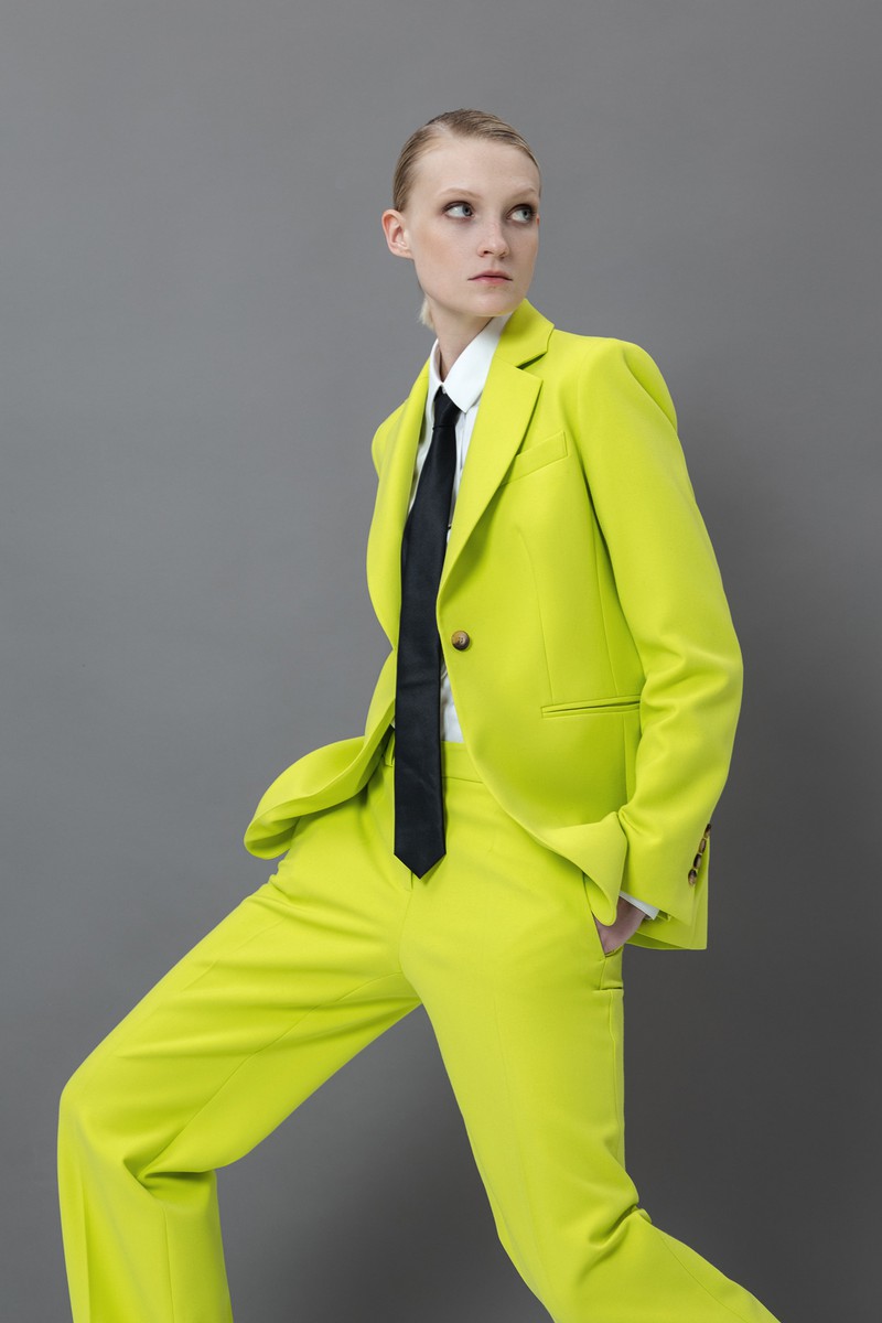 Жакет приталенного кроя VASSA&Co, пол женский, цвет желтый, фото №5