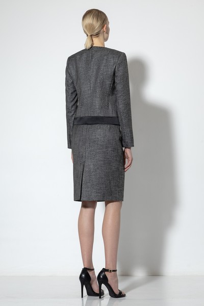 Укороченный жакет VASSA&Co, пол female, цвет серый, фото №3