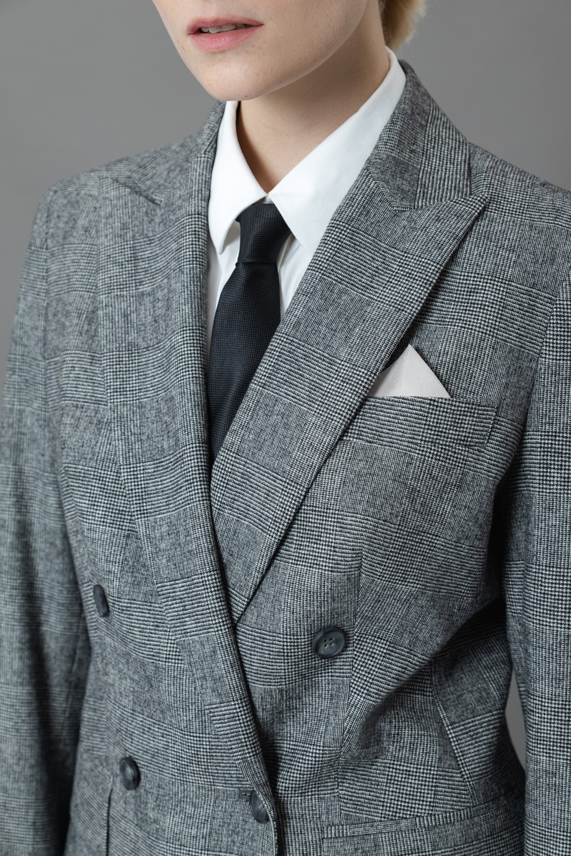 Приталенный жакет VASSA&Co, пол female, цвет серый, фото №7