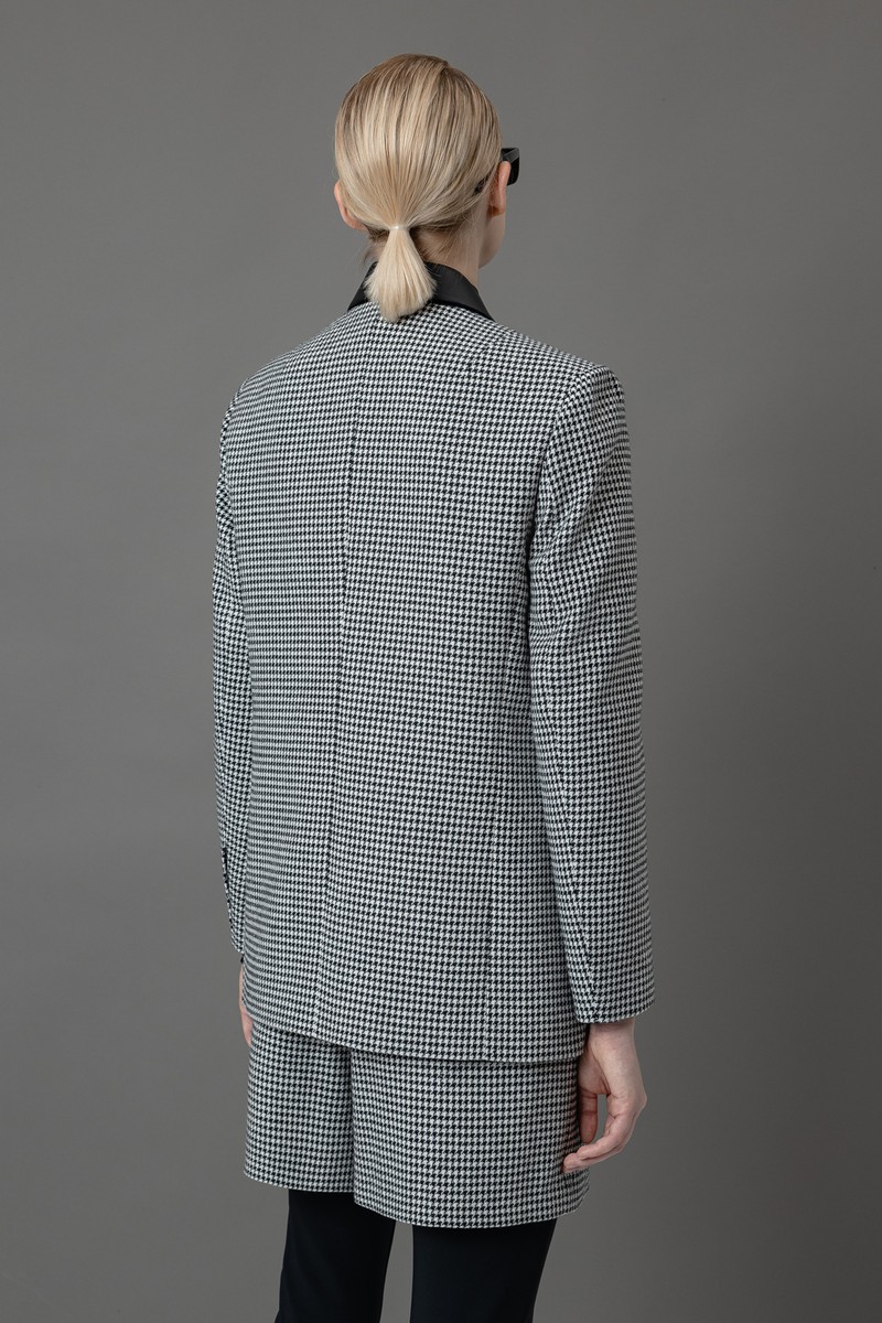 Двубортный жакет в гусиную лапку VASSA&Co, пол female, цвет Black, фото №4