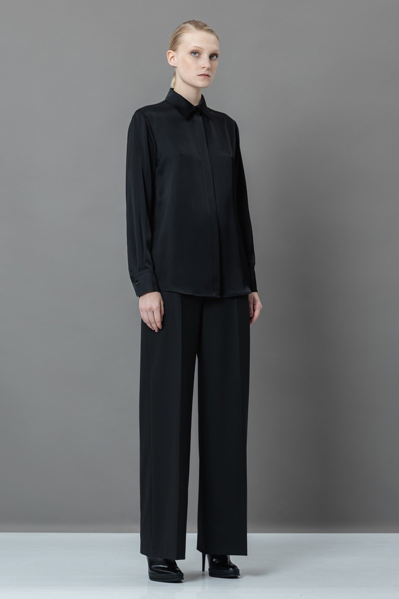 Блузка со съемным жабо VASSA&Co, пол женский, цвет черный, фото №3