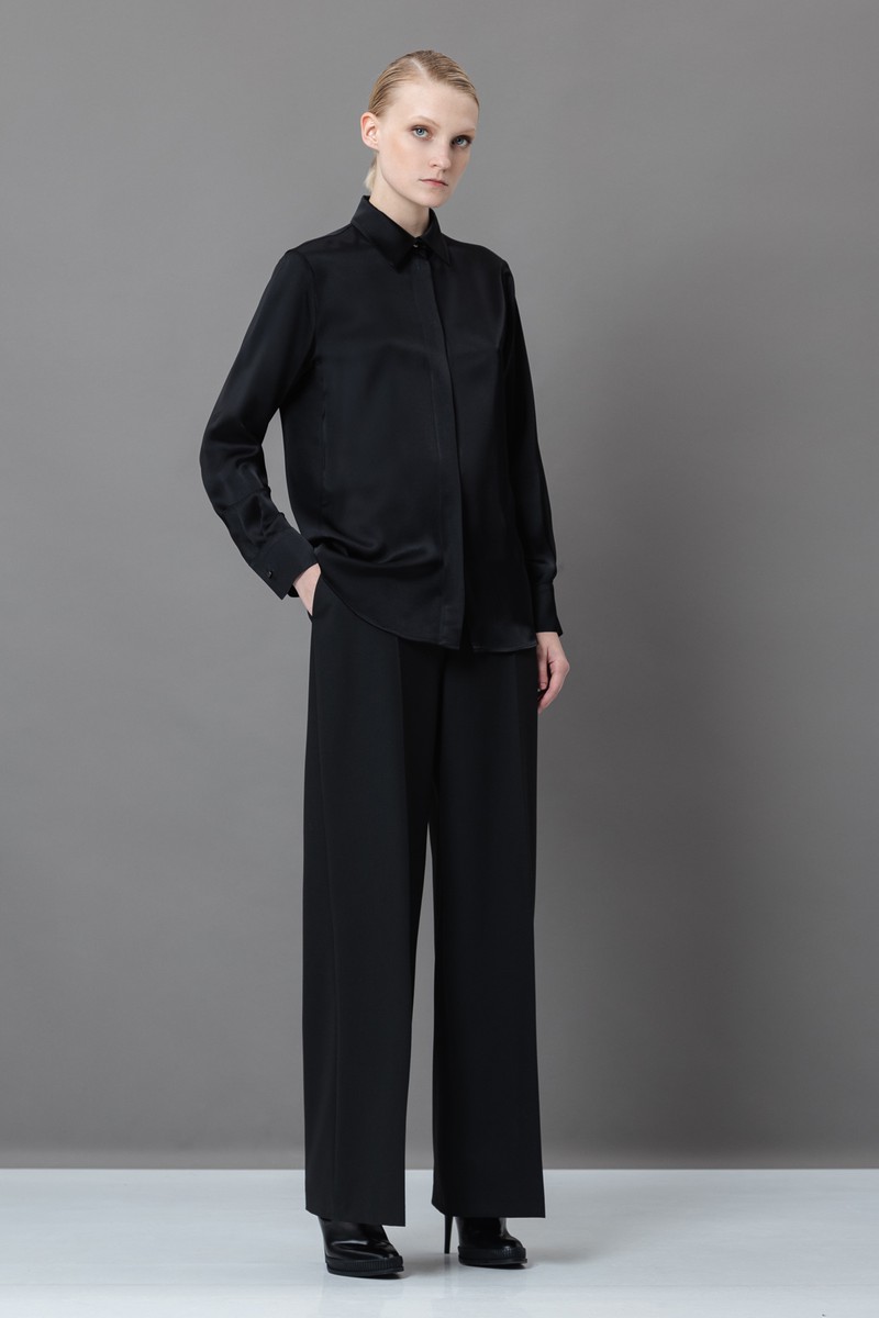 Блузка со съемным жабо VASSA&Co, пол женский, цвет черный, фото №4