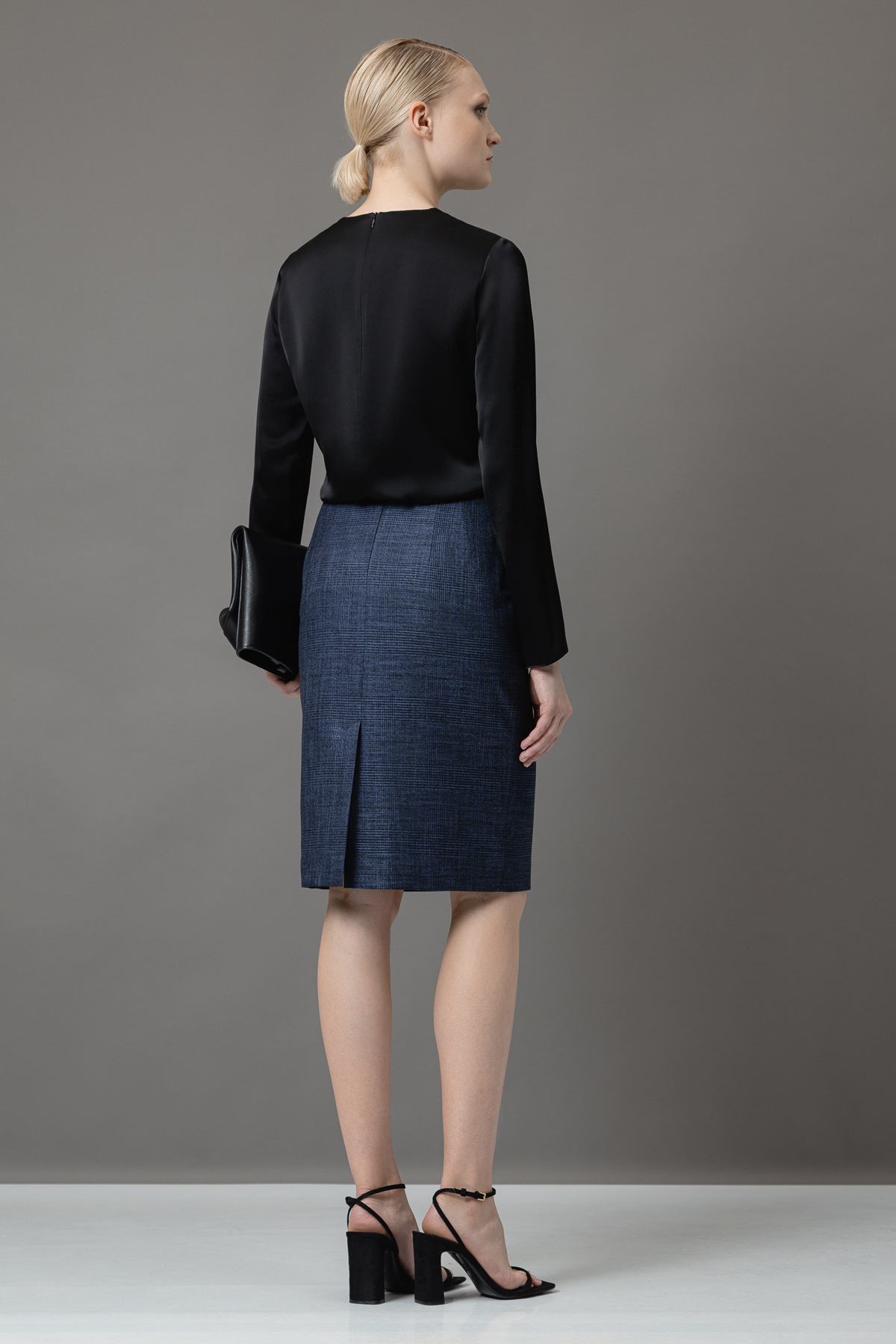 Юбка в клетку VASSA&Co, пол female, цвет синий