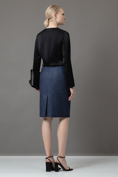 Юбка в клетку VASSA&Co, пол женский, цвет синий, фото №2