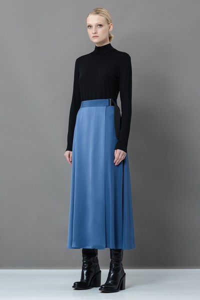 Юбка с поясом-стропой VASSA&Co, пол женский, цвет синий, фото №3
