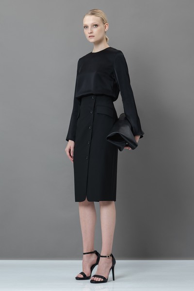 Юбка с асимметричным разрезом VASSA&Co, пол женский, цвет черный, фото №2